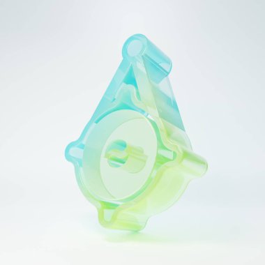 Frosted glass Korean paper lantern icon isolated on white background. Minimalism concept. 3D render illustration.