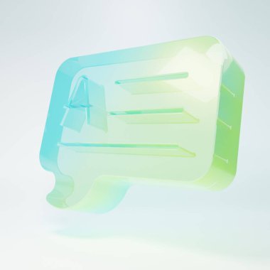 Frosted glass Speech bubbles with Answer icon isolated on white background. FAQ sign. Chat speech bubble and chart. Minimalism concept. 3D render illustration.