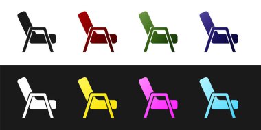 Kol Koltuğu simgesini siyah beyaz arkaplanda izole et. Vektör.