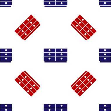 Mavi ve kırmızı çekmece simgesi beyaz arka planda izole edilmiş pürüzsüz desen. Vektör.