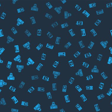 Set Music player, synthesizer ve DJ kusursuz bir şekilde müzik çalıyorlar. Vektör.