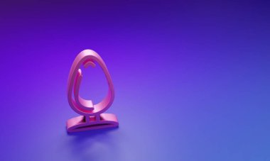 Pink Anal plug icon isolated on purple-blue background. Butt plug sign. Fetish accessory. Sex toy for men and woman. Minimalism concept. 3D render illustration.