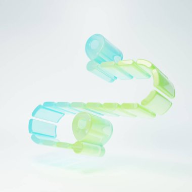 Buzlu cam rota konumu simgesi beyaz arkaplanda izole edildi. Harita işaretçisi işareti. Yol ya da yol kavramı. GPS navigatörü. Minimalizm kavramı. 3 Boyutlu resimleme.