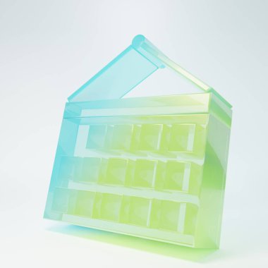 Frosted glass Calendar icon isolated on white background. Event reminder symbol. Minimalism concept. 3D render illustration.