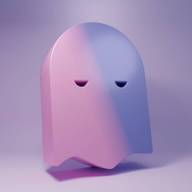 Mor İnfaz Maskesi simgesi mor arkaplanda izole edildi. Cellat, işkenceci, uygulayıcı, işkenceci, kasap, cellat ikonu. Minimalizm kavramı. 3 Boyutlu resimleme.