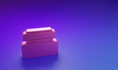 Mor-mavi arka planda izole edilmiş pembe krem ya da losyon kozmetik tüp ikonu. Erkekler için vücut bakım ürünleri. Minimalizm kavramı. 3 Boyutlu resimleme.