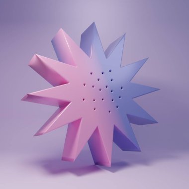 Mor Deniz kestanesi simgesi mor arkaplanda izole edilmiş. Minimalizm kavramı. 3 Boyutlu resimleme.