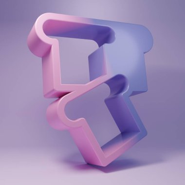 Purple Bread toast for sandwich piece of roasted crouton icon isolated on purple background. Lunch, dinner, breakfast snack. Minimalism concept. 3D render illustration.