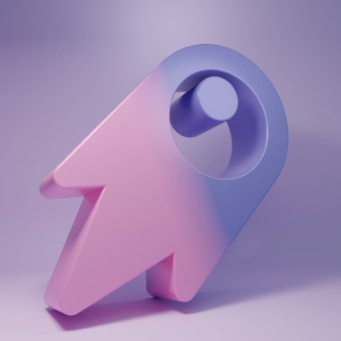 Mor Kuyrukluyıldız, mor arka planda izole edilmiş bir şekilde hızla düşüyor. Minimalizm kavramı. 3 Boyutlu resimleme.