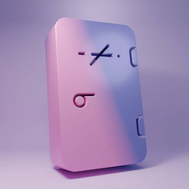 Purple No smokin alan simgesi mor arka planda izole. Sigara içmek yasaktır işareti. Minimalizm kavramı. 3 Boyutlu resimleme.