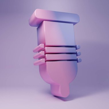 Purple Condom safe sex icon isolated on purple background. Safe love symbol. Contraceptive method for male. Minimalism concept. 3D render illustration.