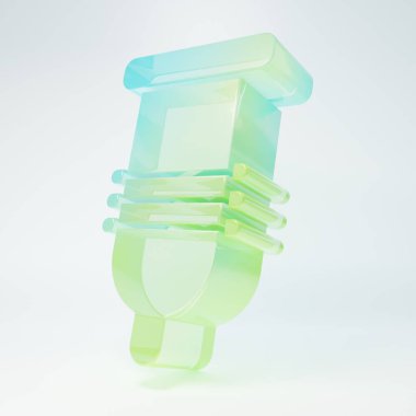 Frosted glass Condom safe sex icon isolated on white background. Safe love symbol. Contraceptive method for male. Minimalism concept. 3D render illustration.