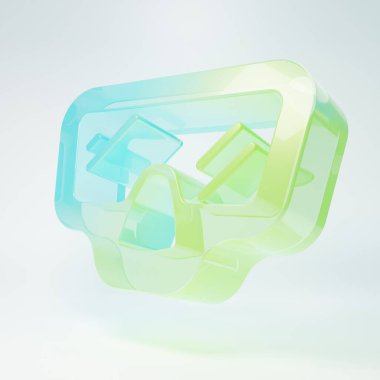 Frosted glass Diving mask icon isolated on white background. Extreme sport. Diving underwater equipment. Minimalism concept. 3D render illustration.