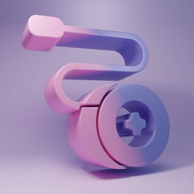 Mor Yoyo oyuncak ikonu, mor arka planda izole edilmiş. Minimalizm kavramı. 3 Boyutlu resimleme.