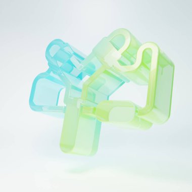 Beyaz zemin üzerinde izole edilmiş buzlu cam sapan ikonu. Minimalizm kavramı. 3 Boyutlu resimleme.