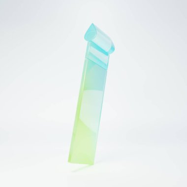 Beyaz zemin üzerinde izole edilmiş buzlu cam ortaçağ mızrak ikonu. Ortaçağ silahı. Minimalizm kavramı. 3 Boyutlu resimleme.