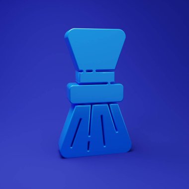 Mavi arkaplanda mavi tıraş fırçası simgesi izole edildi. Berber dükkanı sembolü. Minimalizm kavramı. 3 Boyutlu resimleme.