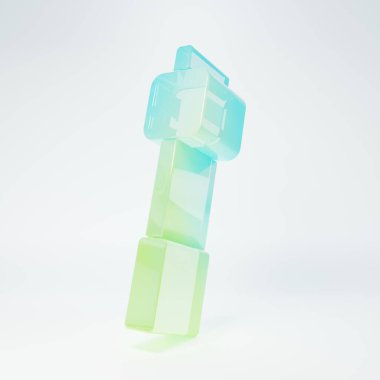 Çubuk simgesinin üzerindeki şekerli cam şekerlemeler beyaz arkaplanda izole edilmiş. Minimalizm kavramı. 3 Boyutlu resimleme.