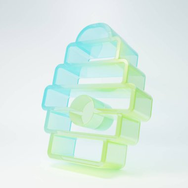 Frosted glass Hive for bees icon isolated on white background. Beehive symbol. Apiary and beekeeping. Sweet natural food. Minimalism concept. 3D render illustration.