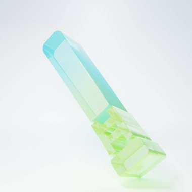 Beyaz arka planda izole edilmiş buzlu cam beyzbol sopası ikonu. Minimalizm kavramı. 3 Boyutlu resimleme.