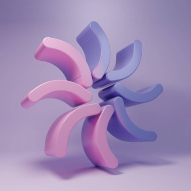 Mor arkaplanda izole edilmiş mor kara delik simgesi. Uzay deliği. Collapsar. Minimalizm kavramı. 3 Boyutlu resimleme.