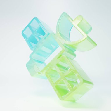 Frosted glass Satellite icon isolated on white background. Minimalism concept. 3D render illustration.