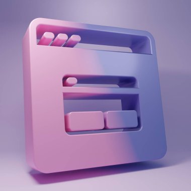 Mor Arama Motoru simgesi mor arkaplanda izole edildi. Minimalizm kavramı. 3 Boyutlu resimleme.