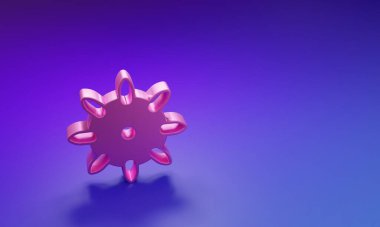 Mor-mavi arka planda izole edilmiş manikür ikonu için pembe tırnak seti. Tırnak eklentisi için vernik renk paleti. Yapay tırnaklar. Minimalizm kavramı. 3 Boyutlu resimleme.