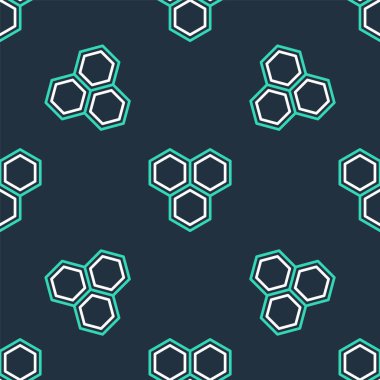 Çizgi bal peteği simgesi siyah arkaplanda izole edilmiş. Bal hücrelerinin sembolü. Tatlı doğal yemek. Vektör.