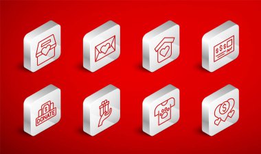 Bağış ve hayırseverlik hattını evsizler için barınaklı evsizler bankası çeki gönüllüsü Gönüllü Hediye ve ikon Verin. Vektör.