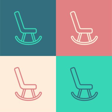 Pop sanat çizgisi Armchair simgesi renk arkaplanında izole edildi. Vektör.