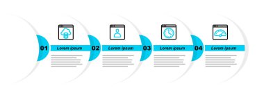 Satır Dijital Hız Ölçer Tarayıcı penceresini ayarla Hesap ekranı ve Bulut teknolojisi veri aktarım simgesi oluştur. Vektör.
