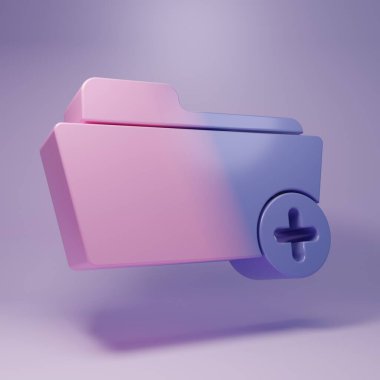 Mor arka planda izole edilmiş sağlık ikonu için mor sağlık dosyası. Hasta dosya simgesi. Tıbbi geçmiş sembolü. Minimalizm kavramı. 3 Boyutlu resimleme.