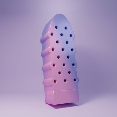 Purple Dildo vibrator for sex games icon isolated on purple background. Sex toy for adult. Vaginal exercise machines for intimate. Minimalism concept. 3D render illustration.