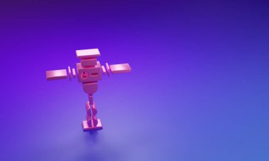 Pembe İnşaat matkap ikonu mor-mavi arka planda izole edilmiş. Minimalizm kavramı. 3 Boyutlu resimleme.