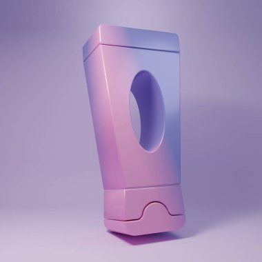 Mor Krem ya da mor arkaplanda izole edilmiş losyon kozmetik tüp ikonu. Erkekler için vücut bakım ürünleri. Minimalizm kavramı. 3 Boyutlu resimleme.