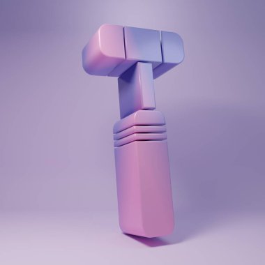 Mor Nöroloji refleks çekici ikonu, mor arka planda izole edilmiş. Minimalizm kavramı. 3 Boyutlu resimleme.