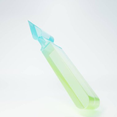 Buzlu cam cerrahi neşter araç ikonu beyaz arka planda izole edildi. Tıbbi alet. Minimalizm kavramı. 3 Boyutlu resimleme.