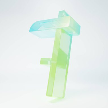 Beyaz arkaplanda izole edilmiş buzlu cam Scythe ikonu. Minimalizm kavramı. 3 Boyutlu resimleme.