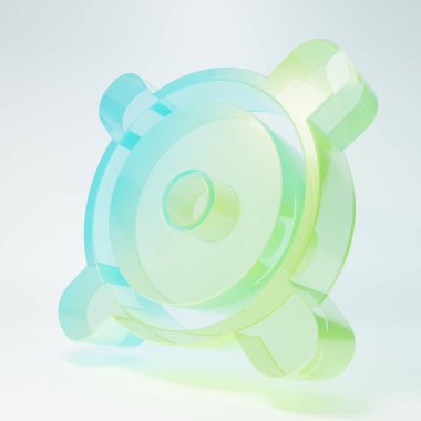 Frosted glass Stereo speaker icon isolated on white background. Sound system speakers. Music icon. Musical column speaker bass equipment. Minimalism concept. 3D render illustration.