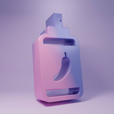 Mor arka planda izole edilmiş mor biber gazı ikonu. OC gazı. Capsicum nefsi müdafaa spreyi. Minimalizm kavramı. 3 Boyutlu resimleme.