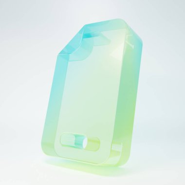 Frosted glass Glass screen protector for smartphone icon isolated on white background. Protective film for glass. Transparent soft glass for mobile phone. Minimalism concept. 3D render illustration.