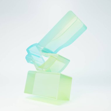 Frosted glass Wooden axe icon isolated on white background. Lumberjack axe. Minimalism concept. 3D render illustration.