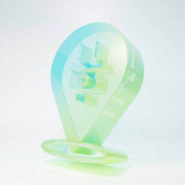 Frosted glass Electric plug icon isolated on white background. Concept of connection and disconnection of the electricity. Minimalism concept. 3D render illustration.