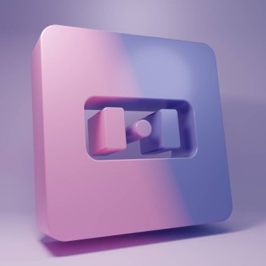 Mor Elektrik çıkış simgesi mor arkaplanda izole edilmiş. Elektrik prizi. Rosette sembolü. Minimalizm kavramı. 3 Boyutlu resimleme.