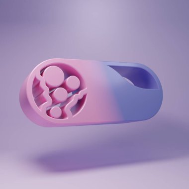 Purple Burrito icon isolated on purple background. Traditional mexican fast food. Minimalism concept. 3D render illustration.