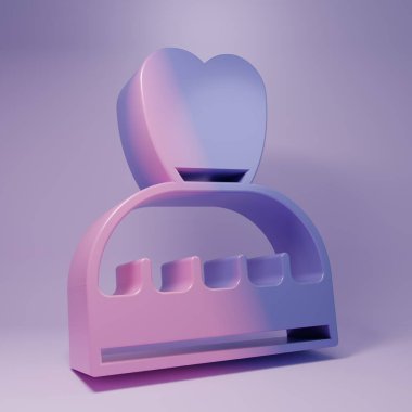 Purple Woman dress icon isolated on purple background. Clothes sign. Minimalism concept. 3D render illustration.