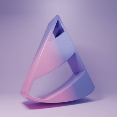 Purple Party hat icon isolated on purple background. Birthday hat. Minimalism concept. 3D render illustration.