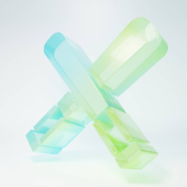 Buzlu cam, beyaz arka planda izole edilmiş beyzbol sopası ikonu. Minimalizm kavramı. 3 Boyutlu resimleme.