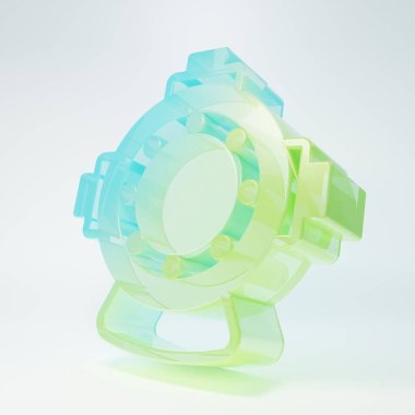 Frosted glass Aqualung icon isolated on white background. Diving helmet. Diving underwater equipment. Minimalism concept. 3D render illustration.